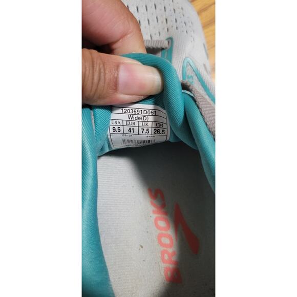 Brooks Glycerin 20 Womens Size 9.5 D WIDE Running Shoes Gray Green *See desc - Picture 3 of 7